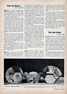 Greeting card basket article from 1950 Profitable Hobbies