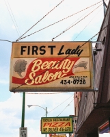 First Lady Beauty Salon, Western Avenue near 69th Street. Gone