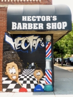 Hector’s Barber Shop, Fullerton at Maplewood, Chicago. Now The Barbar Chop.