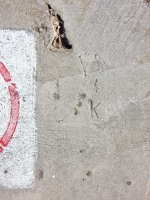 Ed & K. Chicago lakefront stone carvings, Calumet Park. 2019