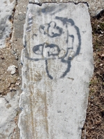 Den, Robe, others. Chicago lakefront stone carvings, Calumet Park. 2019