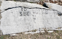 Ed Sue, MHK, Mike, CJ. Chicago lakefront stone carvings, Calumet Park. 2024