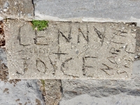 North Side. Lennny + Joyce, Celeste. Chicago lakefront stone carvings, Calumet Park. 2019