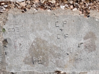 Peggy, PE, CP + CF, Judy & Bill, E, BW, L. Chicago lakefront stone carvings, Calumet Park. 2024