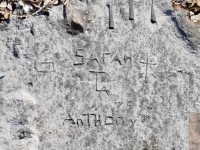 Sarah TLA Anthony 79, G, Cross. Chicago lakefront stone carvings, Calumet Park. 2024