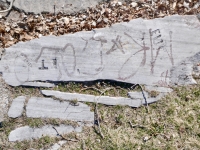 RP heart Anita 98, EUC, ET. Chicago lakefront stone carvings, Calumet Park. 2024