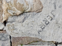 1957, Jerry, A. Chicago lakefront stone carvings, Calumet Park. 2019