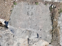 J.F. + EB, E.D., C. Chicago lakefront stone carvings, Calumet Park. 2024