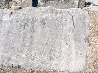 Judy, R.R., HJ, A, O. Chicago lakefront stone carvings, Calumet Park. 2024