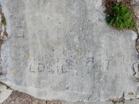 Louie, Rich, Pat, G. Chicago lakefront stone carvings, Calumet Park. 2019