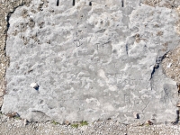 \'J.\', TF, P, Dave + ???, Betty + Ray. Chicago lakefront stone carvings, Calumet Park. 2024