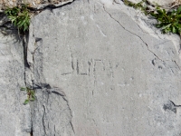 Judy, detail. Chicago lakefront stone carvings, Calumet Park. 2019