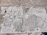 JPD, CB, BB. Chicago lakefront stone carvings, Calumet Park. 2024