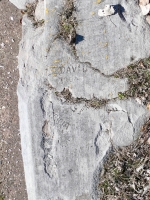 David 4-10-1, Tina 79, Patricia, Lee. Chicago lakefront stone carvings, Calumet Park. 2024