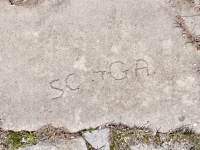 SC + GA. Chicago lakefront stone carvings, Calumet Park. 2019