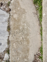 Nancy \"67\". Chicago lakefront stone carvings, Calumet Park. 2019