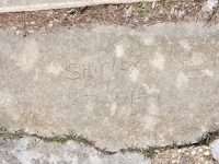 Shirley + George. Chicago lakefront stone carvings, Calumet Park. 2019