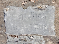 1964, RIch + Mike + Tom. Chicago lakefront stone carvings, Calumet Park. 2019