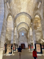 Winter quarters for animals, currently used for a rug exhibit, Sultanhanı Caravanserai.