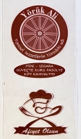 Yörük Ali restaurant ephemera.  The wheel logo indicates nomadic heritage.