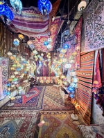 Decorated room at the Saruhan Caravanserai.