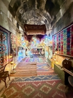 Decorated room at the Saruhan Caravanserai.