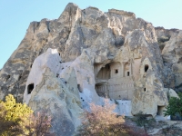 Another exposed chapel interior, Goreme. The softness of the rock makes it prone to erosion and eventual collapse.