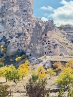 The hoodoos around Uçhisar Castle, now home to shops, coffee houses, a police station, and more.