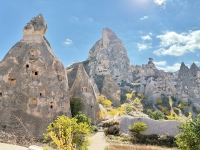 The hoodoos around Uçhisar Castle, now home to shops, coffee houses, a police station, and more.