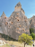 The hoodoos around Uçhisar Castle, now home to shops, coffee houses, a police station, and more.