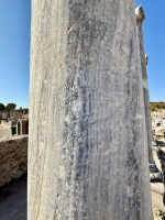 Graffitied pillar, Perge. Not certain what it shows