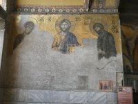 Hagia Sophia. Jesus in the middle, John the Baptist on the right, and Virgin Mary on the left.