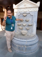 Our guide Berkay explains the symbolism of the fountain.