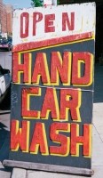 A triumph of homemade typography. Hand Car Wash, Montrose at Francisco