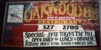 Oakwood Restaurant, Montrose near Damen Avenue. The restaurant is still there but this sign is gone.