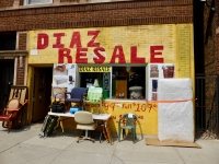 Diaz Resale, Montrose Avenue at Ridgeway. Later sign said Diez Resale. Gone