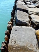 4-23-90, Mike Thomas. Chicago lakefront stone carvings, between 45th Street and Hyde Park Blvd. 2018