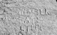 Lancaster eats shit. Chicago lakefront stone carvings, between 45th Street and Hyde Park Blvd. 2018