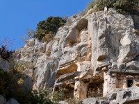 Sculpted figures on rock-cut tomb, Myra