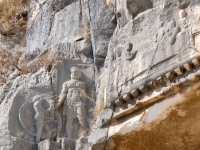 Sculpted figures on rock-cut tomb, Myra