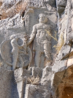 Sculpted figures on rock-cut tomb, Myra