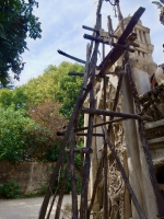 Scaffolding built for a film. Le Palais Idéal du Facteur Cheval, Hauterives, France