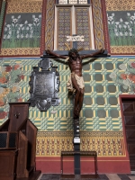 The Church of St. Francis of Assisi, Krakow, with late 19-century wall decorations by the artist Stanisław Wyspiański -- unique motifs for an old church. He also designed the modern stained glass.