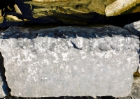 Heart with Chrisco + Patrick. Chicago lakefront stone carvings, Rainbow Beach jetty. 2022