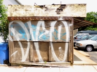 Ruined hot dog stand, Ashland Avenue at Byron, Chicago. 2014. This structure has disappeared.