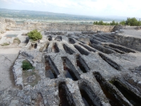 Monks' graves dug into the stone, Abbey of Saint-Roman