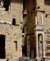 Stage right, the ancient Roman theater in Orange